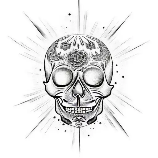Mexican skull with candles tattoo design idea