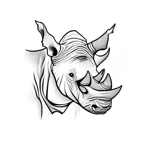Rhino Puzzle tattoo design idea