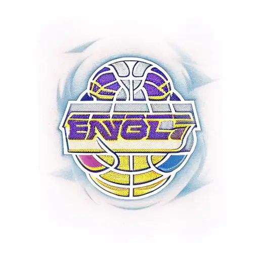 nba style logo, yellow and purple, name of the team: Jongenschiro KODB tattoo design idea