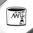 packet of milk with "Milk" inscription tattoo design idea