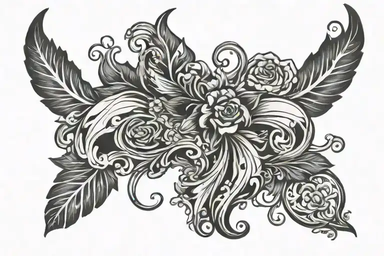 Incorporate Western Leather Tooling design into a half sleeve tattoo tattoo design idea