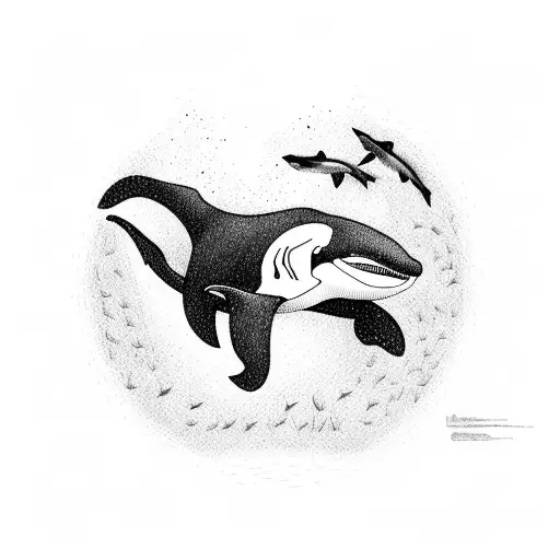 killer whale with the empathy symbol tattoo design idea