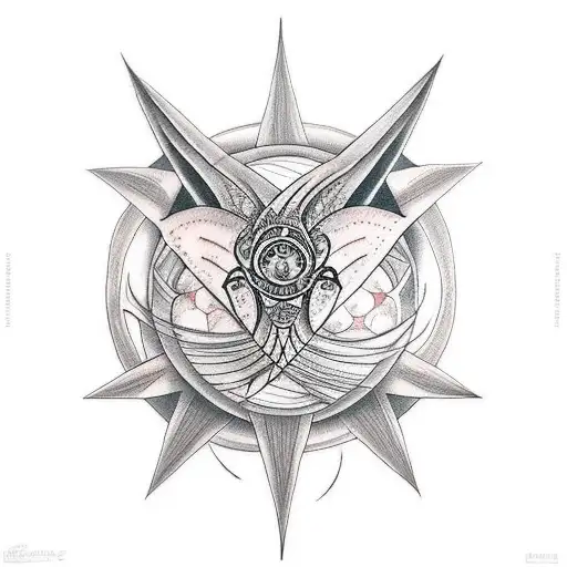 optical illusion throat tattoo with blood moon  tattoo design idea