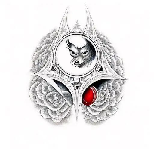 optical illusion throat tattoo with blood moon  tattoo design idea
