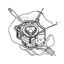 engine piston and spark plug tattoo design idea