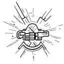 engine piston and spark plug tattoo design idea
