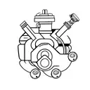 engine piston and spark plug tattoo design idea