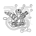 engine piston and spark plug tattoo design idea