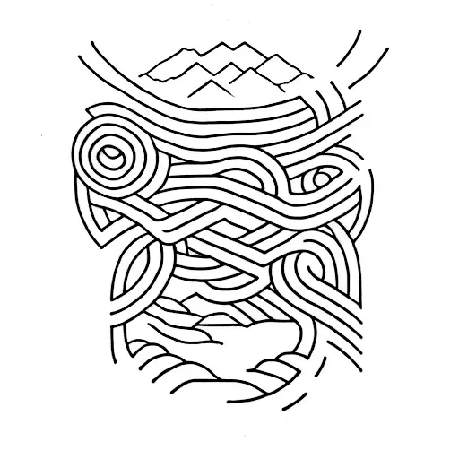 A minimalist tattoo of the letter M that also represents mountains in a unique way tattoo design idea