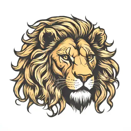 Gorgeous lion head tattoo design idea