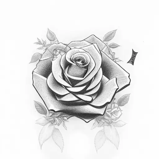 money with roses tattoo design idea