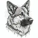 2 year old slim german shepherd dog tattoo design idea