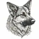 2 year old slim german shepherd dog tattoo design idea