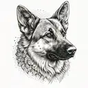2 year old slim german shepherd dog tattoo design idea