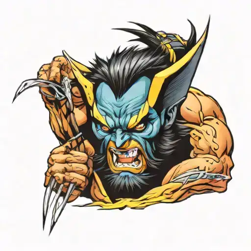 wolverine rage tattoo design idea