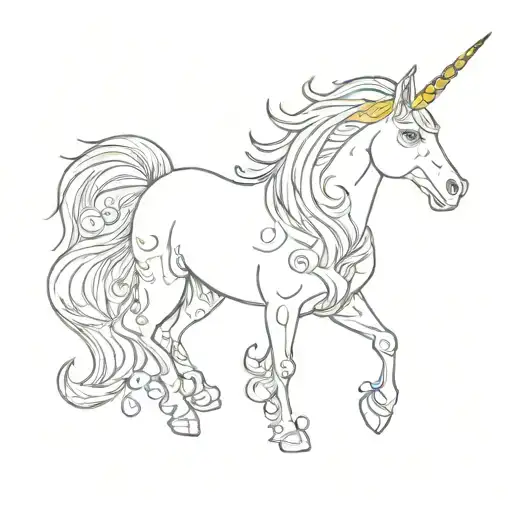 unicorn rainbow tattoo design idea