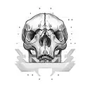 half dinosaur skull, half dinosaur face tattoo design idea