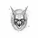 half dinosaur skull, half dinosaur face tattoo design idea