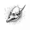 half dinosaur skull, half dinosaur flesh tattoo design idea