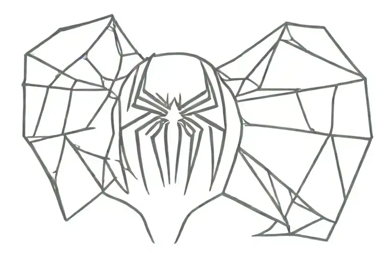 avangers symbol with a spiderman mask tattoo design idea