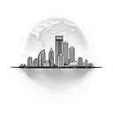 Scarface world is yours blimp with Miami skyline and money  tattoo design idea