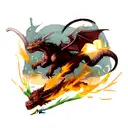 Dragon breaking free from chains  tattoo design idea