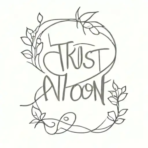herz trust no one tattoo design idea
