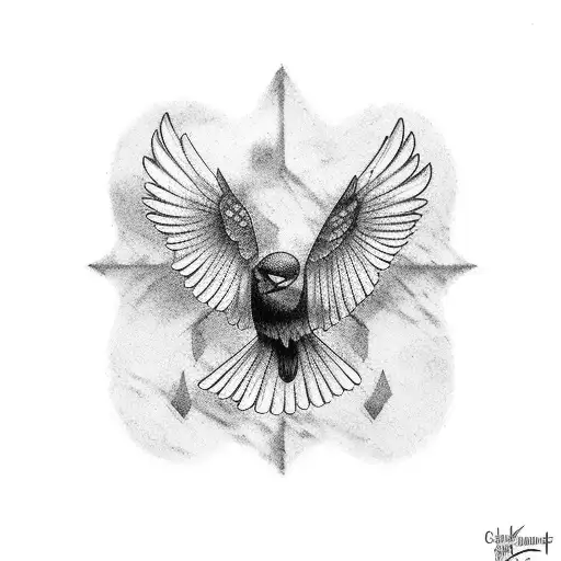 Crows with 2 tombstones tattoo design idea