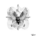 Crows with 2 tombstones tattoo design idea