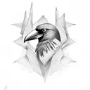 Crows with 2 tombstones tattoo design idea