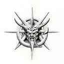 satan with leviathan cross tattoo design idea