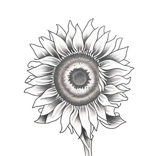 Sunflower with words in the stem tattoo design idea