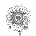Sunflower with words in the stem tattoo design idea