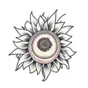 Sunflower with words in the stem tattoo design idea