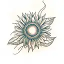 Sunflower with words in the stem tattoo design idea