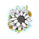 Sunflower with words in the stem tattoo design idea