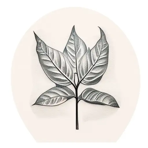 black poplar leaf  tattoo design idea