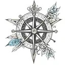 moral compass rose intertwined tattoo design idea