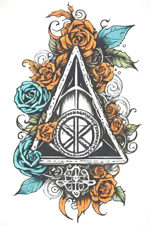 harry pottery deathly hollows symbol tattoo design idea