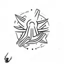 Blade for the forearm, the balde is made spelling this sentence: The Place Where He Inseerted The Blade tattoo design idea