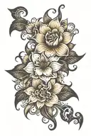 names incorporated within its petals tattoo design idea
