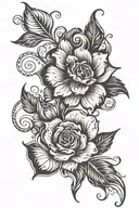 names incorporated within its petals tattoo design idea