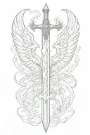 Sword with wings tattoo design idea