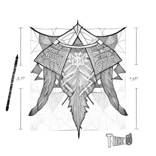frayed and patched cape tattoo design idea