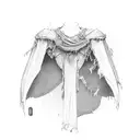 frayed and patched cape tattoo design idea