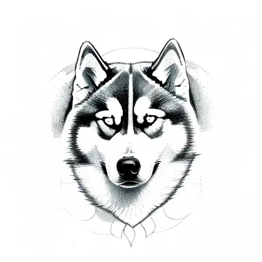 Siberian husky  tattoo design idea