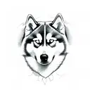 Siberian husky  tattoo design idea