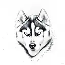 Siberian husky  tattoo design idea