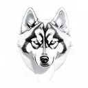 Siberian husky  tattoo design idea