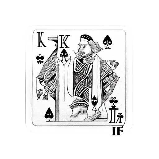 king of spades card tattoo design idea